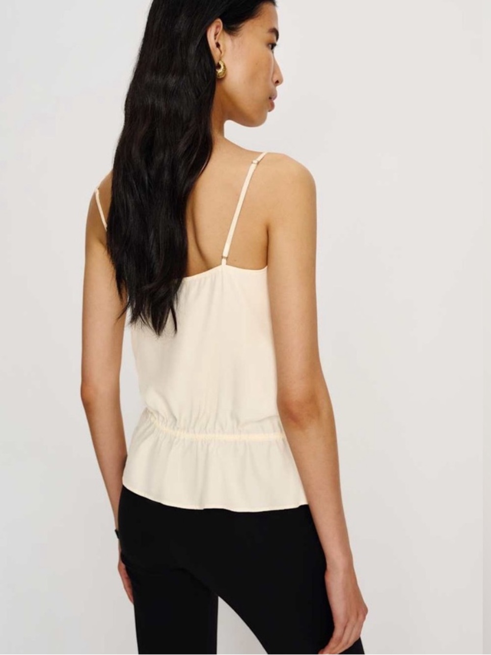 Reformation Silvia Silk Top Fior Di Latte - Picture 3 of 7